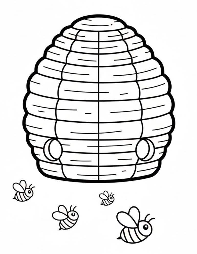 Desenho gratuito Colmeia #221613 da colecao Natureza e Estações para imprimir