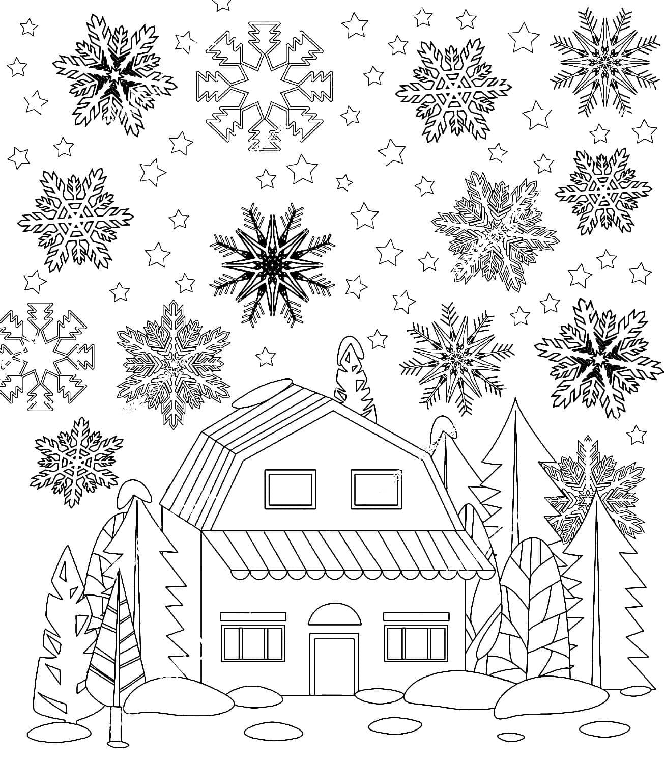 Desenho gratuito Floco de Neve #190292 da colecao Natureza e Estações para imprimir
