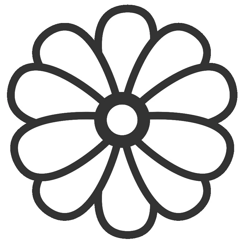 Desenho de Flor grande de pétalas arredondadas para colorir