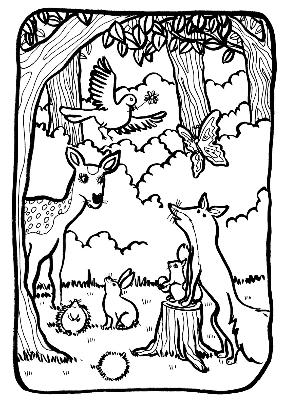 Desenho para colorir Floresta #157006 da coleção Natureza e Estações, pronto para imprimir