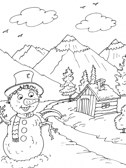 Página para colorir de Montanha #156467 pertencente à coleção Natureza e Estações