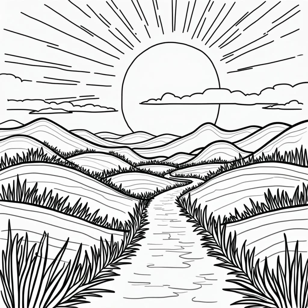Desenho gratuito Pôr do Sol #216028 da colecao Natureza e Estações para imprimir