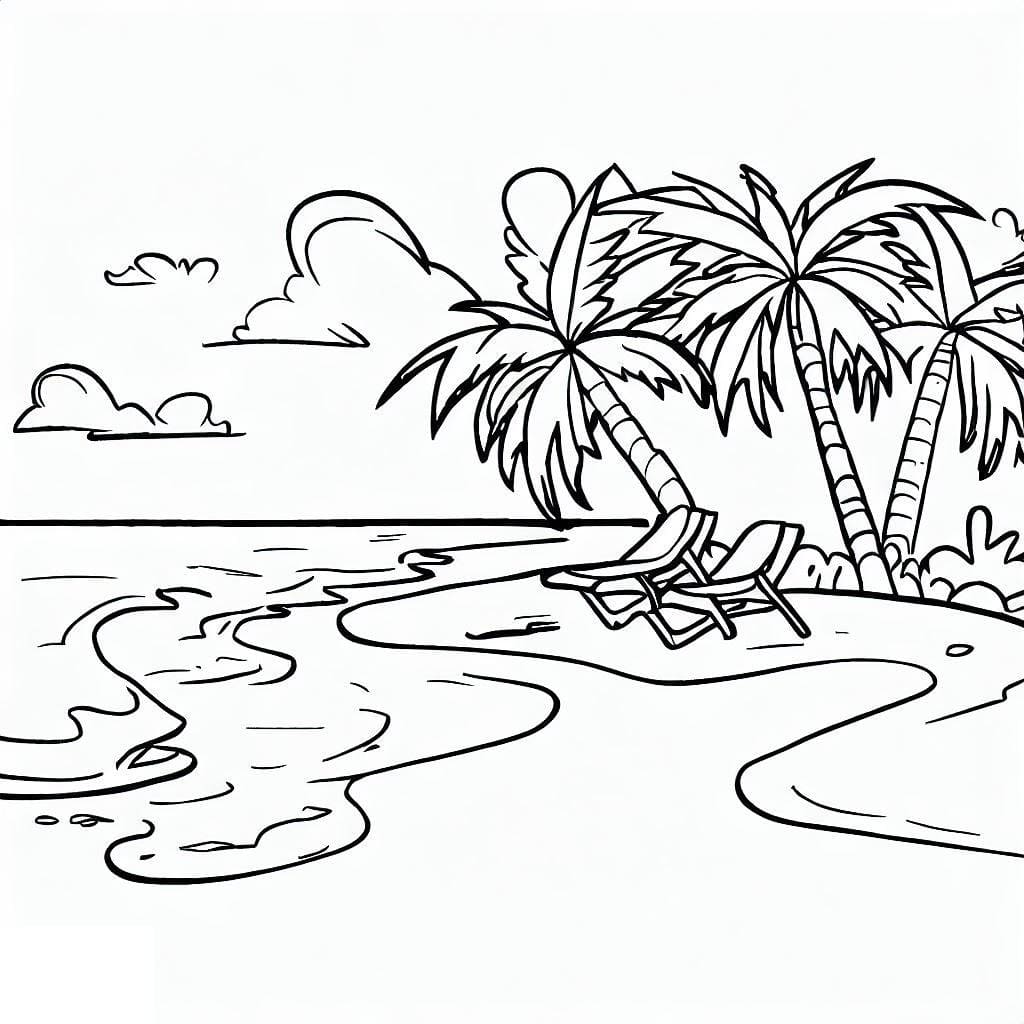 Desenho gratuito Praia #191853 da colecao Natureza e Estações para imprimir