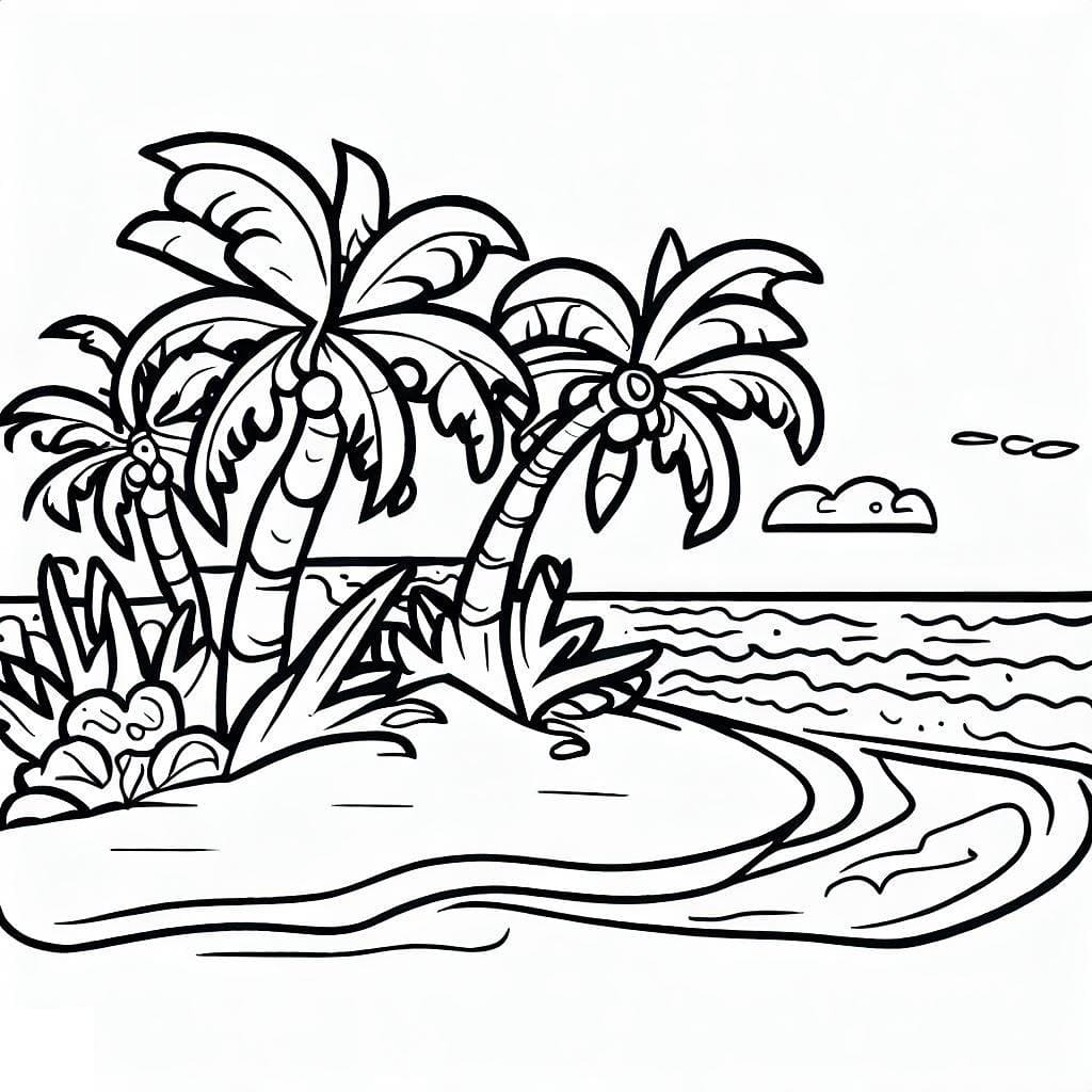 Desenho gratuito Praia #191855 da colecao Natureza e Estações para imprimir