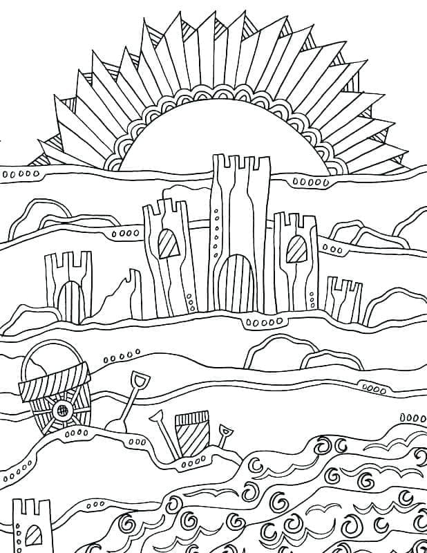 Desenho gratuito Praia #191870 da colecao Natureza e Estações para imprimir