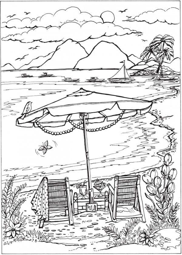 Desenho gratuito Praia #191874 da colecao Natureza e Estações para imprimir
