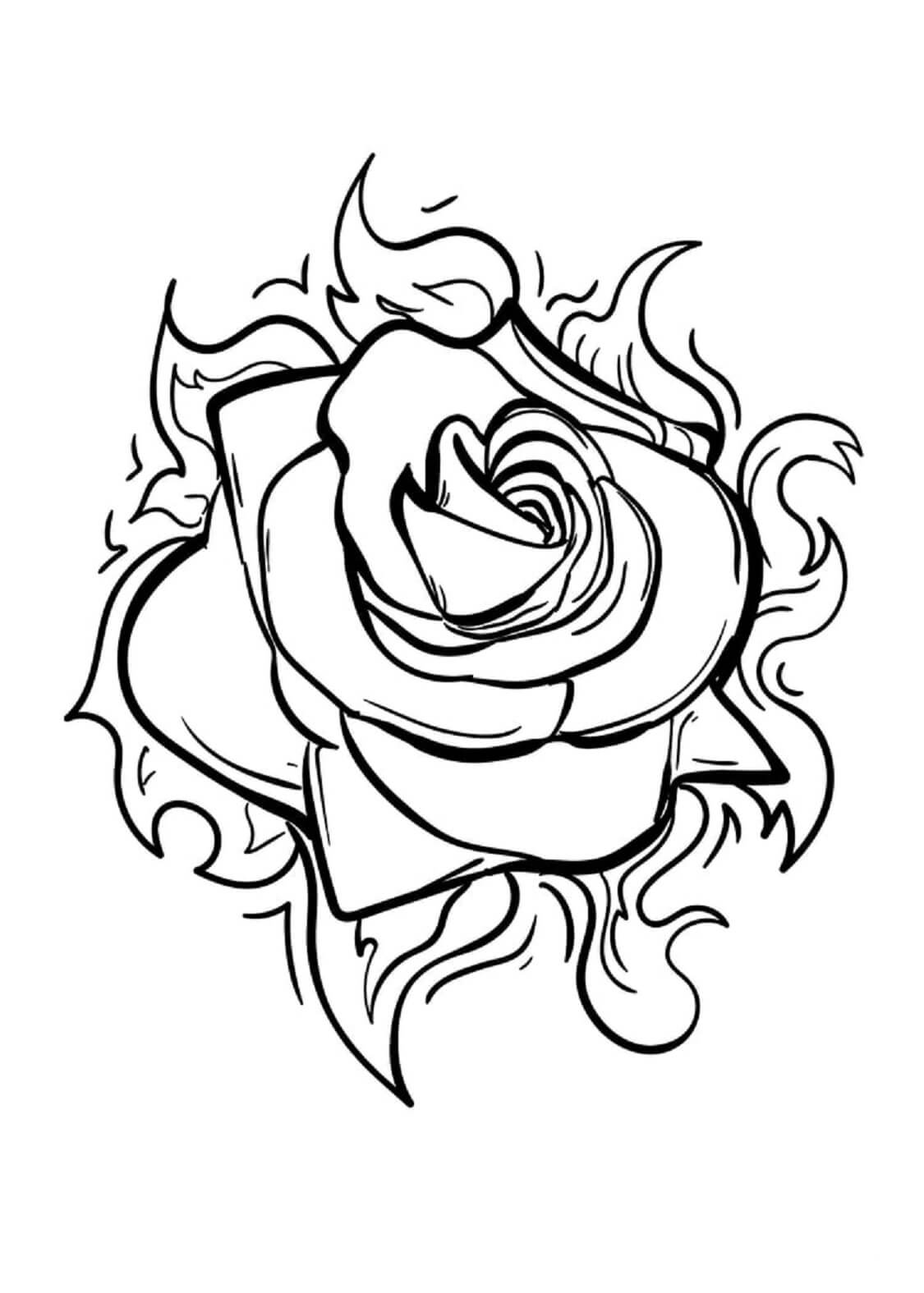 Imagem para colorir de Rosas #176485 da nossa coleção Natureza e Estações, fácil de imprimir Imagem para colorir de Rosas #176485 da nossa coleção Natureza e Estações, fácil de imprimir