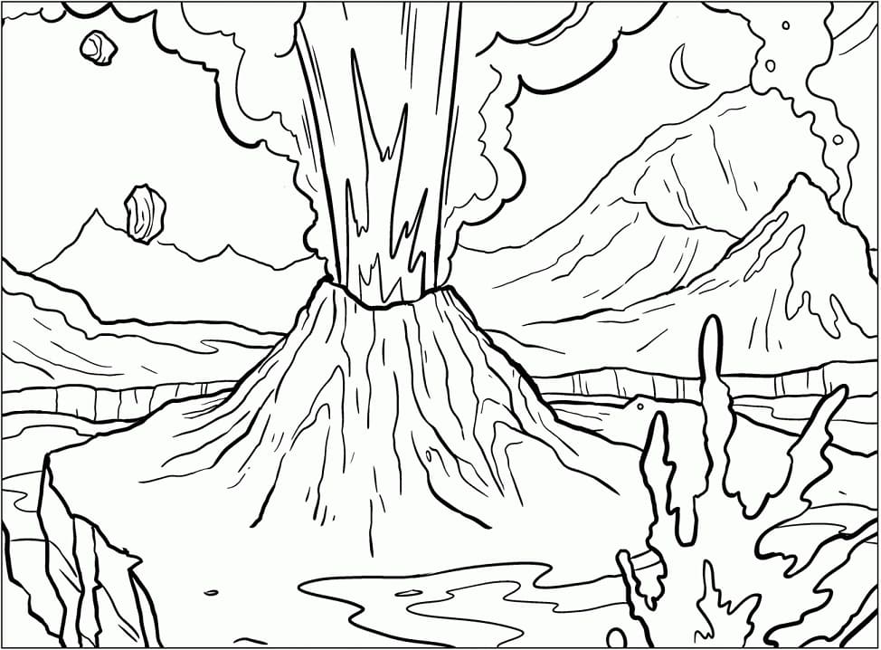 Desenho gratuito Vulcão #178079 da colecao Natureza e Estações para imprimir