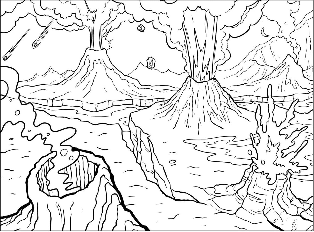 Desenho gratuito Vulcão #178087 da colecao Natureza e Estações para imprimir