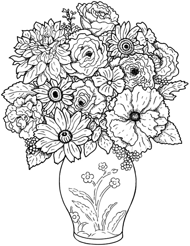 Página para colorir: Buquê de flores (Natureza) #160763 - Páginas para Colorir Imprimíveis Gratuitamente