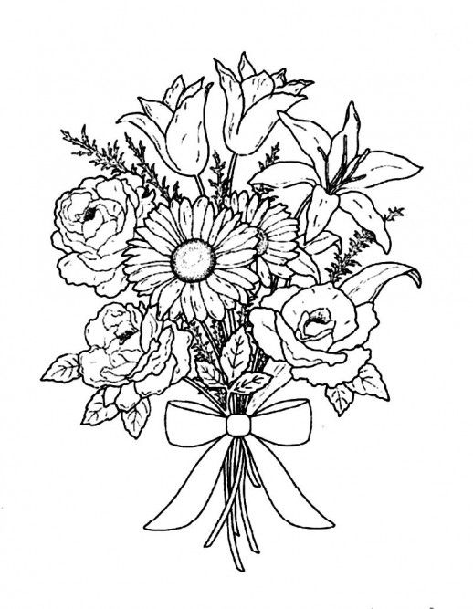 Página para colorir: Buquê de flores (Natureza) #160806 - Páginas para Colorir Imprimíveis Gratuitamente