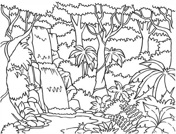 Página para colorir: Cachoeira (Natureza) #159936 - Páginas para Colorir Imprimíveis Gratuitamente