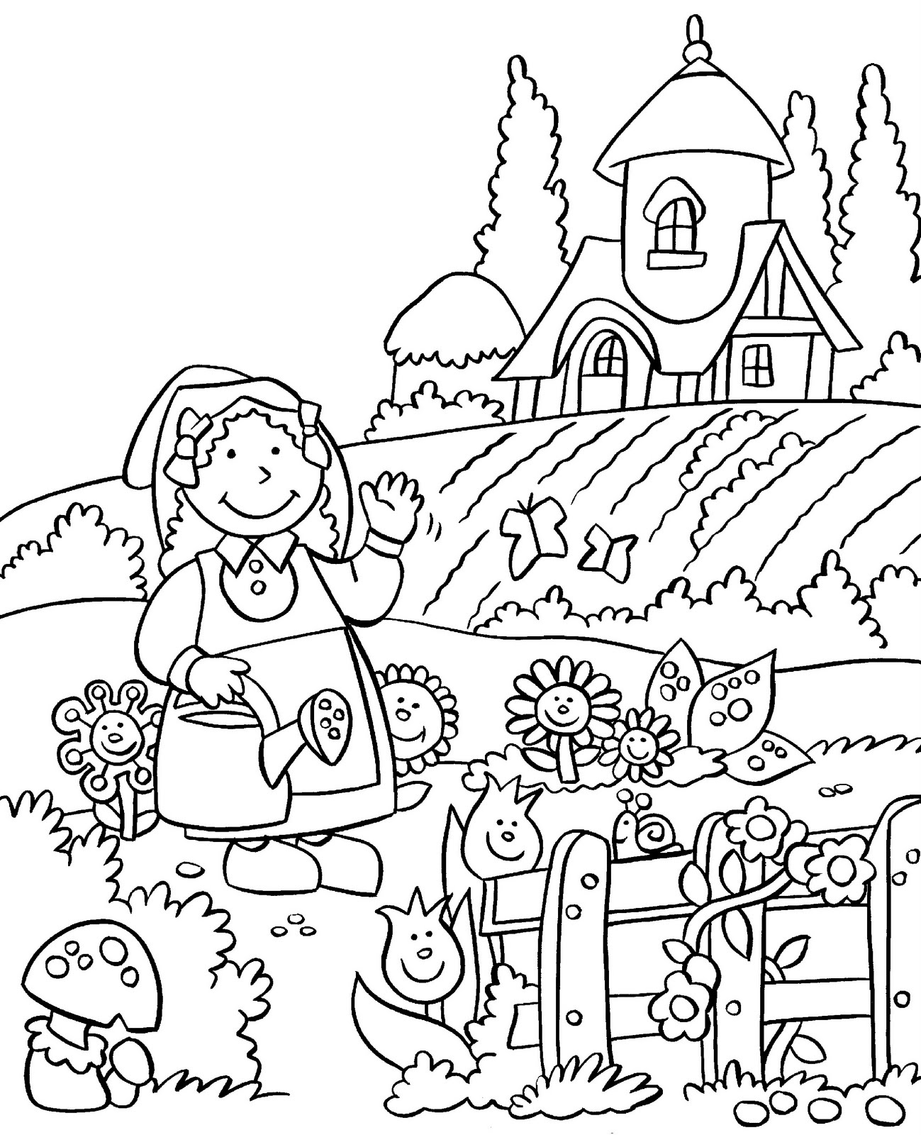 Página para colorir: Jardim (Natureza) #166315 - Páginas para Colorir Imprimíveis Gratuitamente