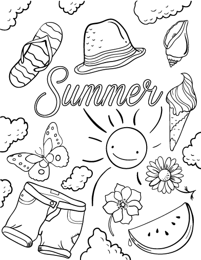 Página para colorir: Temporada de verão (Natureza) #165122 - Páginas para Colorir Imprimíveis Gratuitamente