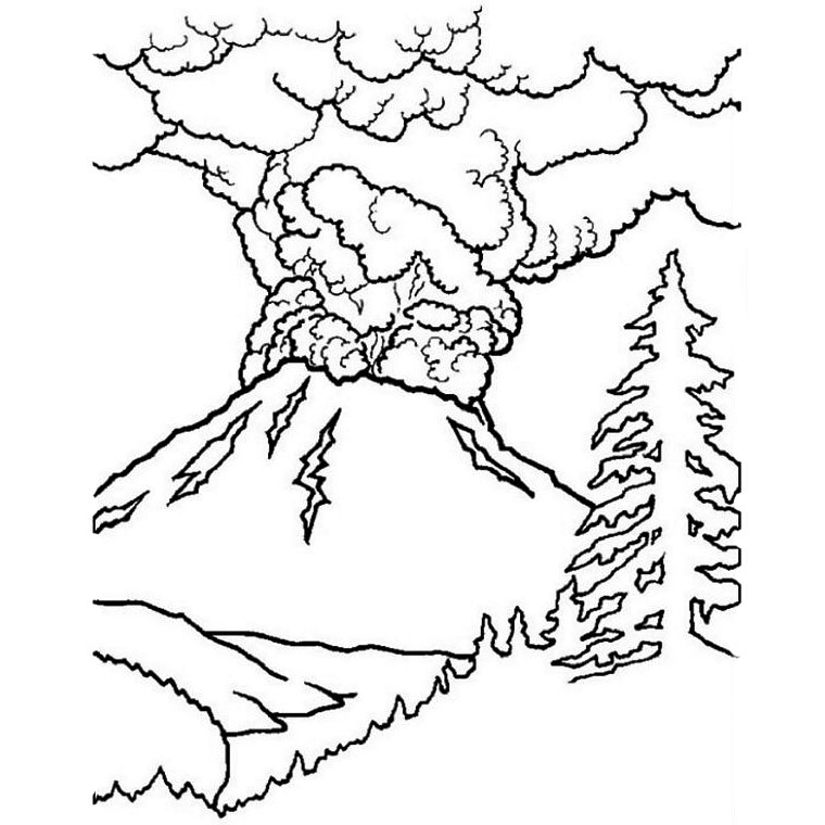 Página para colorir: Vulcão (Natureza) #166570 - Páginas para Colorir Imprimíveis Gratuitamente