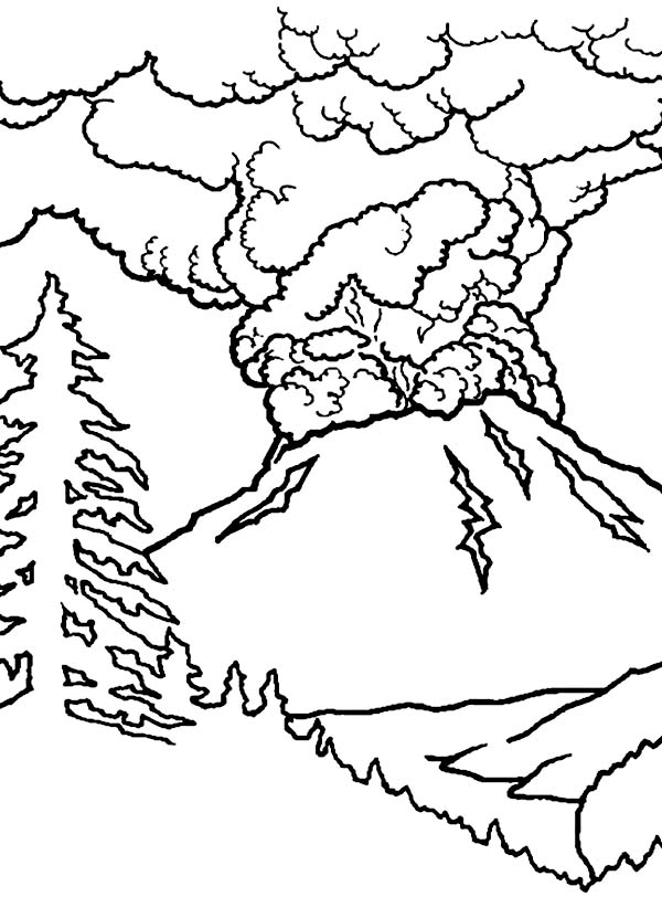 Página para colorir: Vulcão (Natureza) #166641 - Páginas para Colorir Imprimíveis Gratuitamente