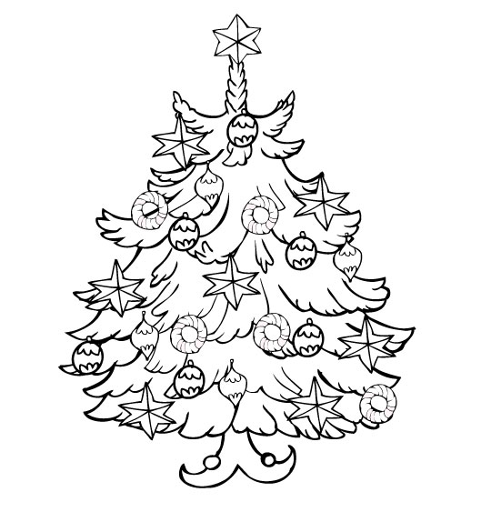 Página para colorir: árvore de Natal (Objetos) #167490 - Páginas para Colorir Imprimíveis Gratuitamente