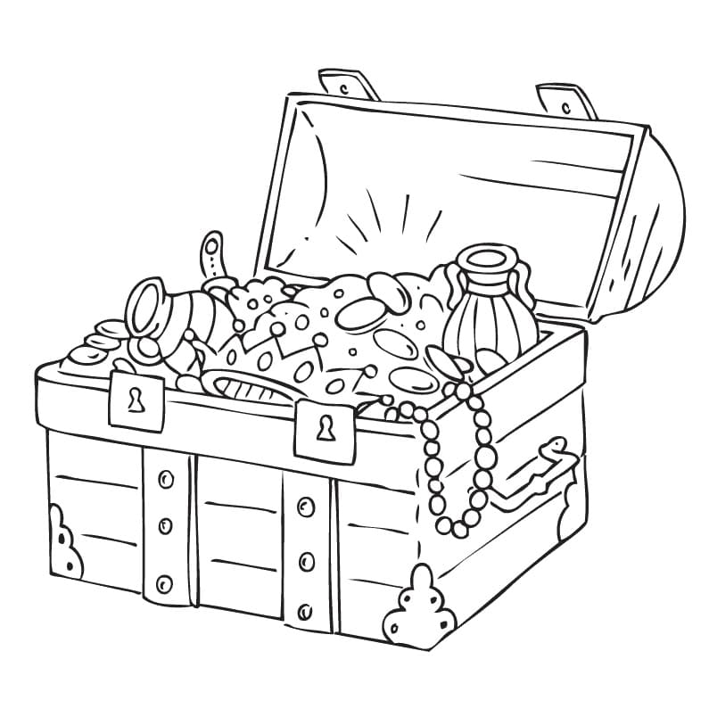 Imagem para colorir de Baú do Tesouro #220543 da nossa coleção Objetos, fácil de imprimir