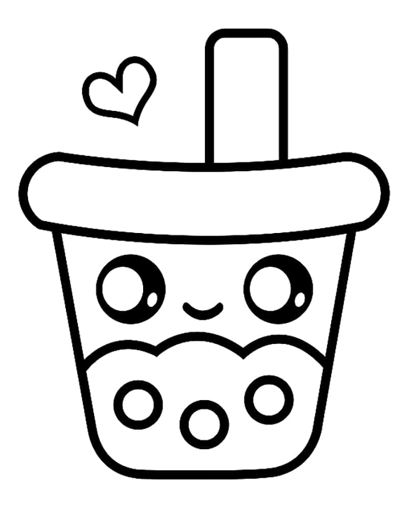 Linda página de Bubble Tea #221523 para colorir, da coleção Objetos, baixe grátis
