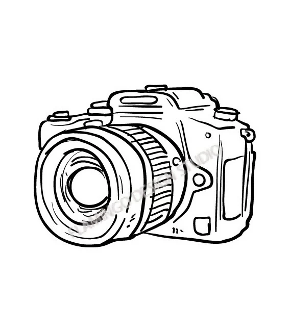 Desenho gratuito Câmera Fotográfica #119787 da colecao Objetos para imprimir