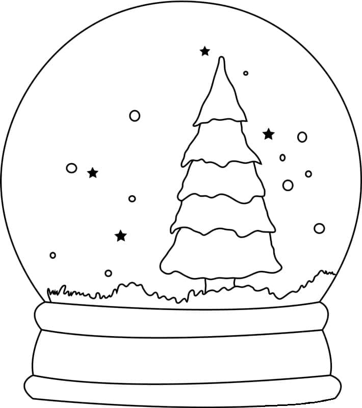 Desenho para colorir Globo de Neve #202646 da coleção Objetos, pronto para imprimir