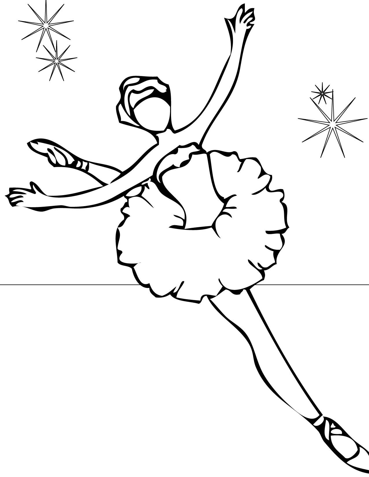 Página para colorir: dançarina / dançarina (Ofícios e Profissões) #92117 - Páginas para Colorir Imprimíveis Gratuitamente