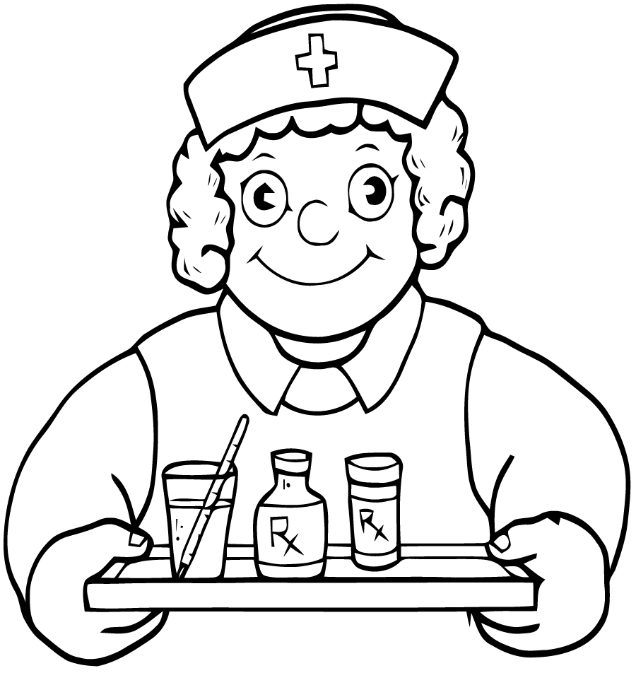 Página para colorir: Enfermeira / Enfermeira (Ofícios e Profissões) #170391 - Páginas para Colorir Imprimíveis Gratuitamente