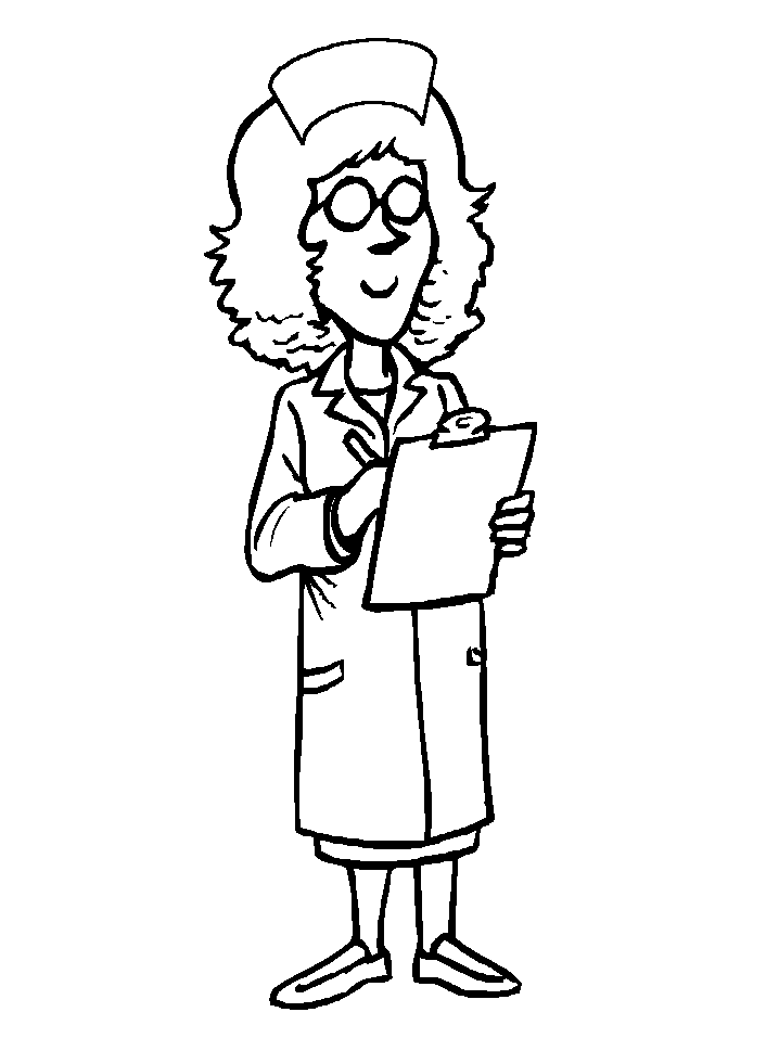 Desenho de enfermeira dos desenhos animados para colorir
