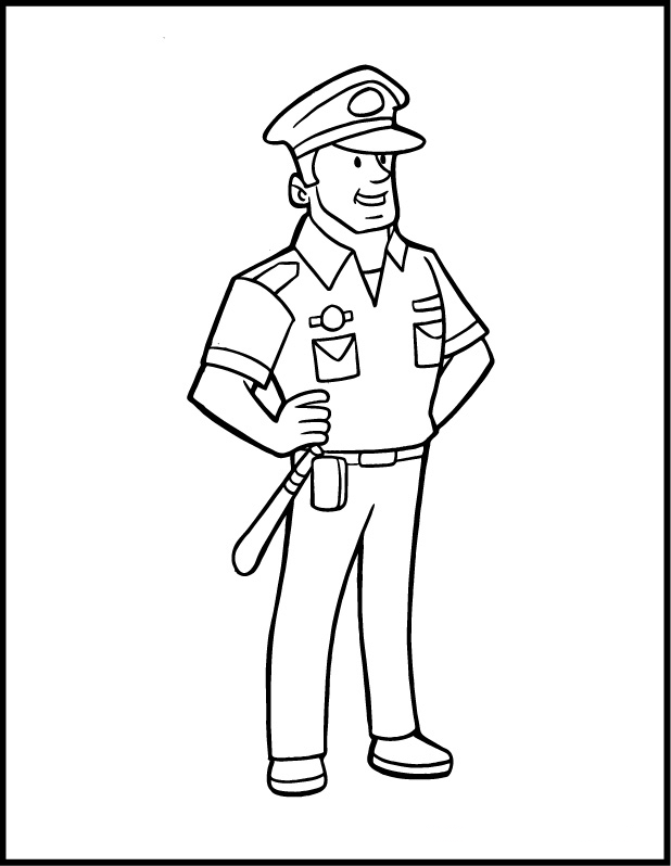 Página para colorir: Policial (Ofícios e Profissões) #105362 - Páginas para Colorir Imprimíveis Gratuitamente