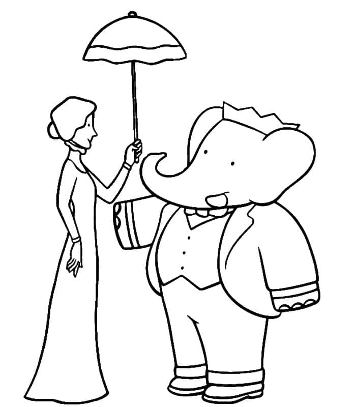 Ilustração de Babar #199732 para colorir, parte da coleção Personagens de Desenhos Animados Ilustração de Babar #199732 para colorir, parte da coleção Personagens de Desenhos Animados
