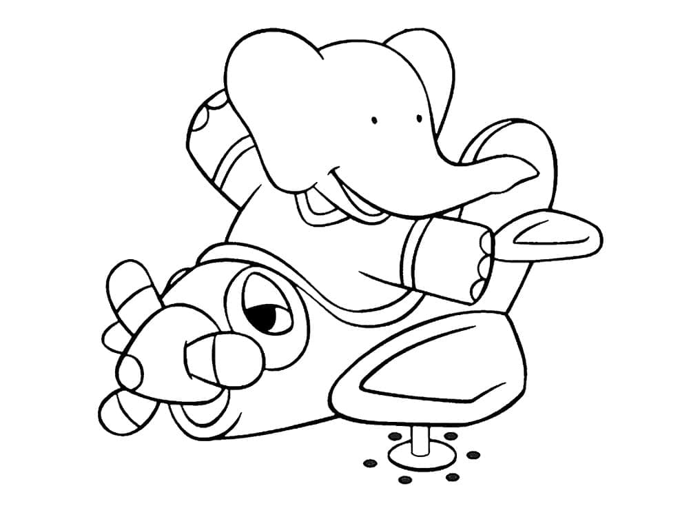 Atividade criativa: desenho de Babar #199734 para colorir da coleção Personagens de Desenhos Animados