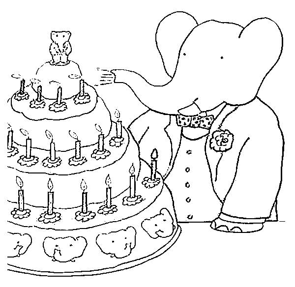 Página para colorir: Babar (Personagens de Desenhos Animados) #27921 - Páginas para Colorir Imprimíveis Gratuitamente