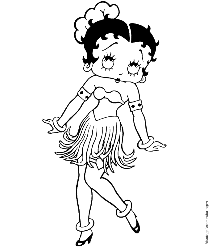 Desenho gratuito Betty Boop #25917 da colecao Personagens de Desenhos Animados para imprimir