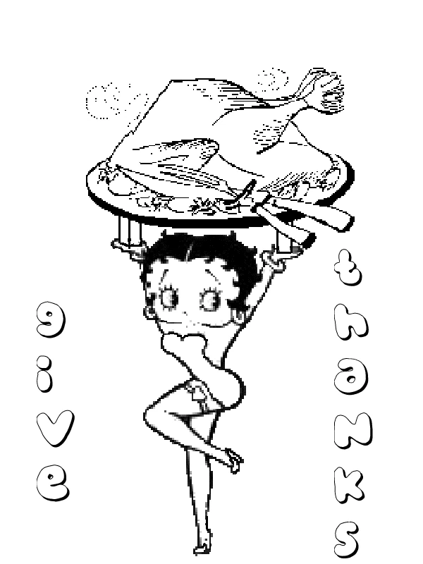 Desenho gratuito Betty Boop #26056 da colecao Personagens de Desenhos Animados para imprimir
