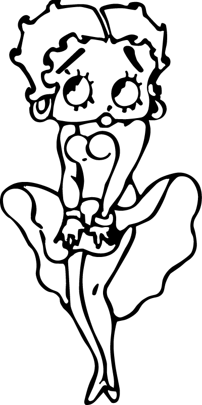 Desenho gratuito Betty Boop #26075 da colecao Personagens de Desenhos Animados para imprimir