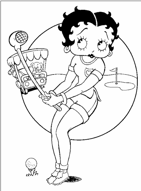 Desenho gratuito Betty Boop #26107 da colecao Personagens de Desenhos Animados para imprimir