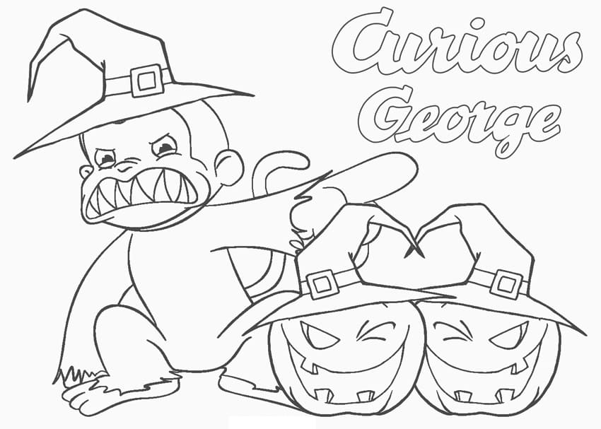 Atividade criativa: desenho de Curious George #211206 para colorir da coleção Personagens de Desenhos Animados