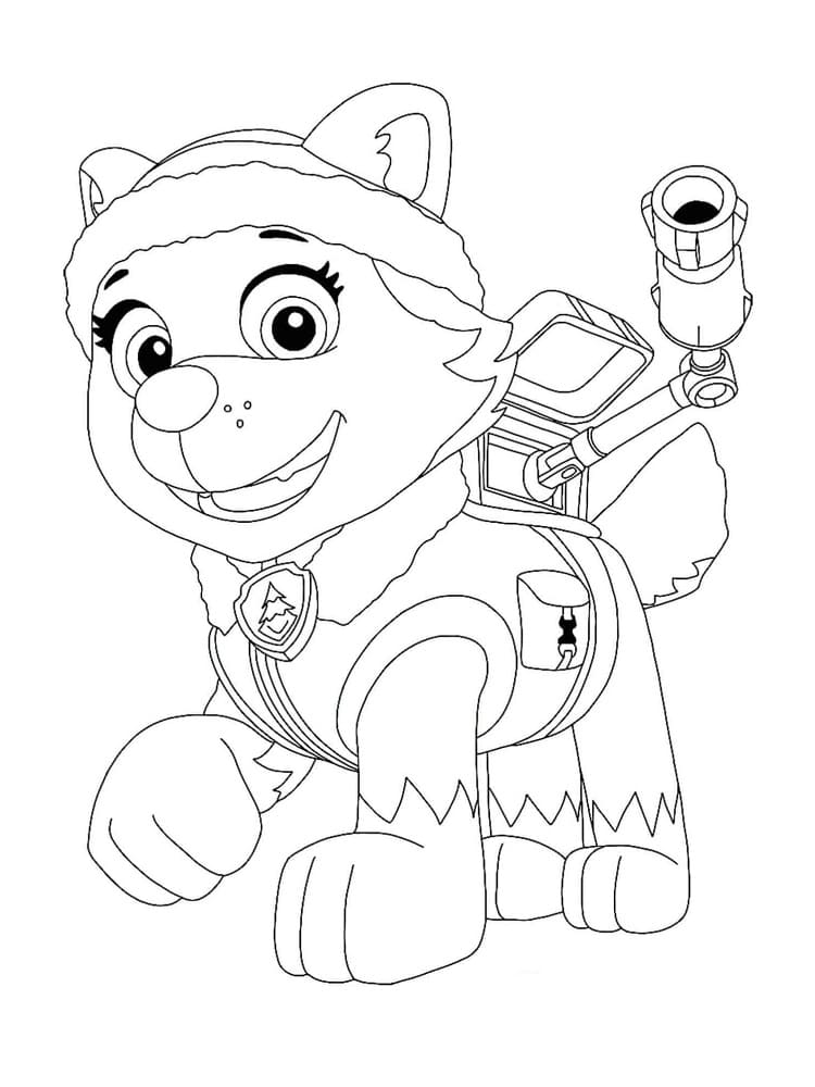Desenho de Everest PAW Patrol #181753 para colorir, da coleção Personagens de Desenhos Animados, imprimível grátis