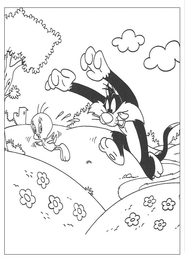 Desenho gratuito Piu-Piu e Frajola #190957 da colecao Personagens de Desenhos Animados para imprimir