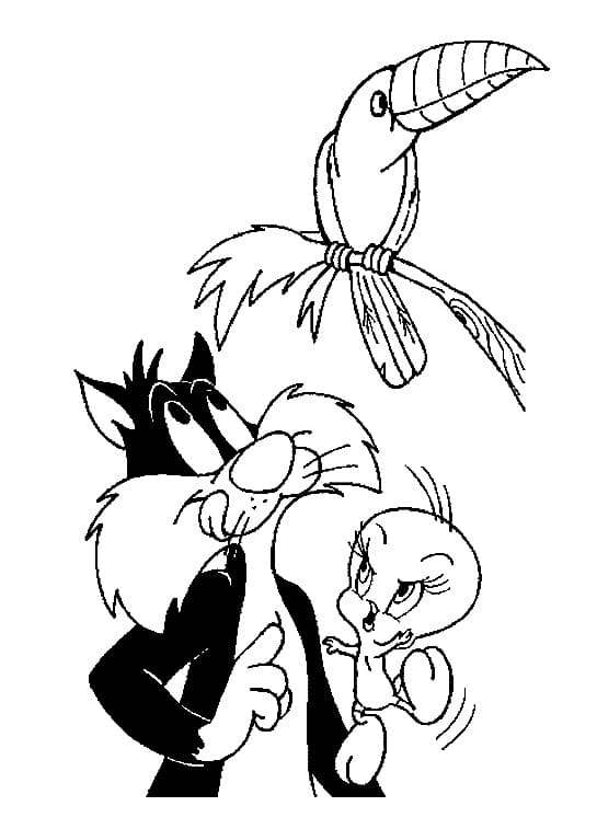 Desenho gratuito Piu-Piu e Frajola #190968 da colecao Personagens de Desenhos Animados para imprimir