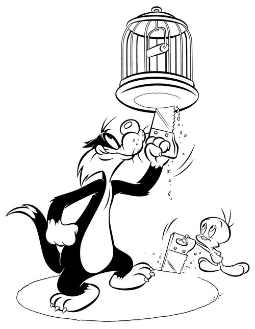 Desenho gratuito Piu-Piu e Frajola #29248 da colecao Personagens de Desenhos Animados para imprimir