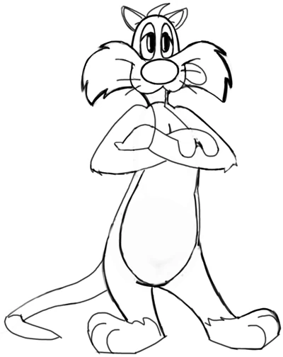 Desenho imprimível de Piu-Piu e Frajola #29337 para colorir, pertence à coleção Personagens de Desenhos Animados