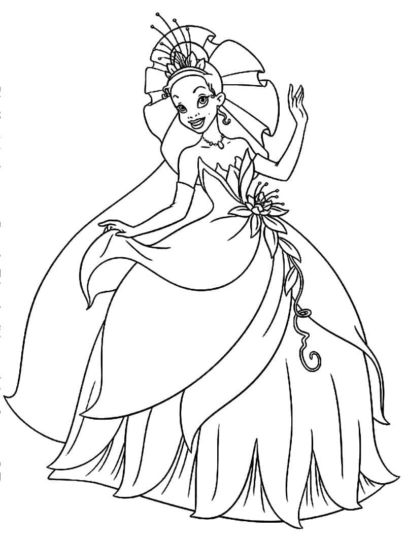 Página para colorir: Princess Tiana (Personagens de Desenhos Animados) #181980 - Páginas para Colorir Imprimíveis Gratuitamente