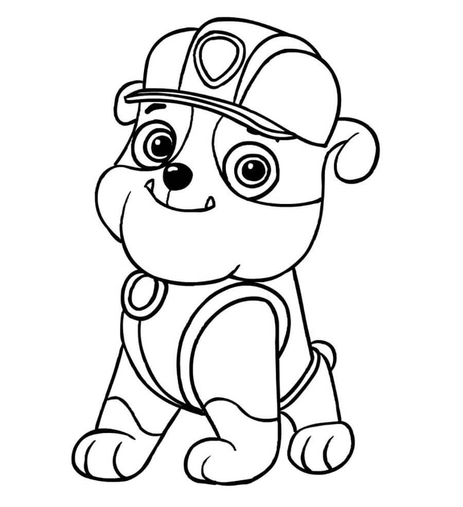 Linda página de Rubble PAW Patrol #181640 para colorir, da coleção Personagens de Desenhos Animados, baixe grátis
