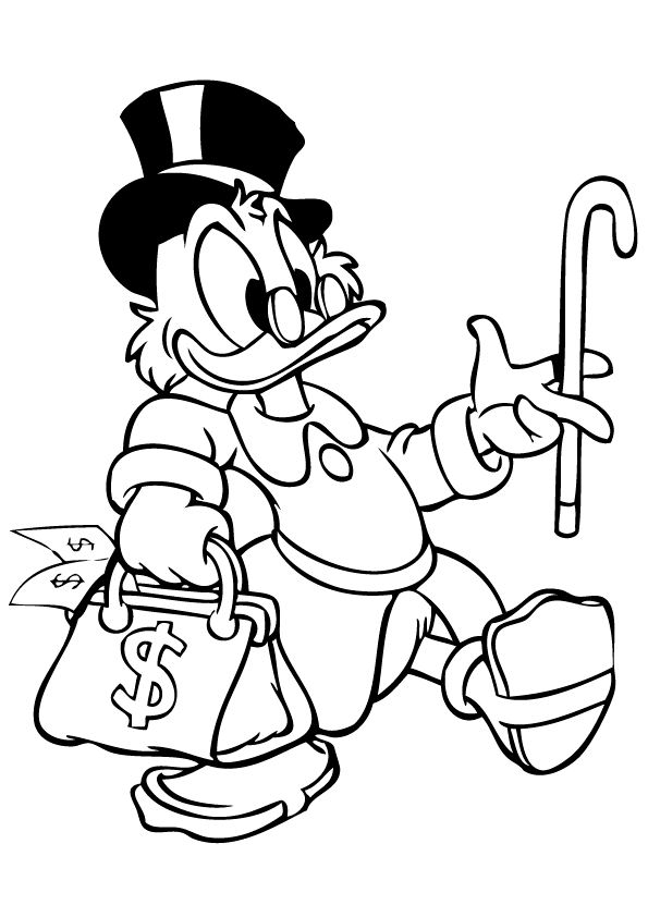 Página para colorir: Scrooge McDuck (Personagens de Desenhos Animados) #31776 - Páginas para Colorir Imprimíveis Gratuitamente