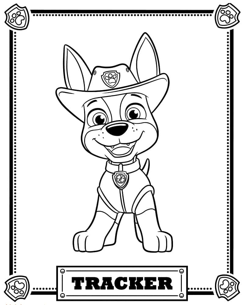 Desenho gratuito Tracker PAW Patrol #181741 da colecao Personagens de Desenhos Animados para imprimir