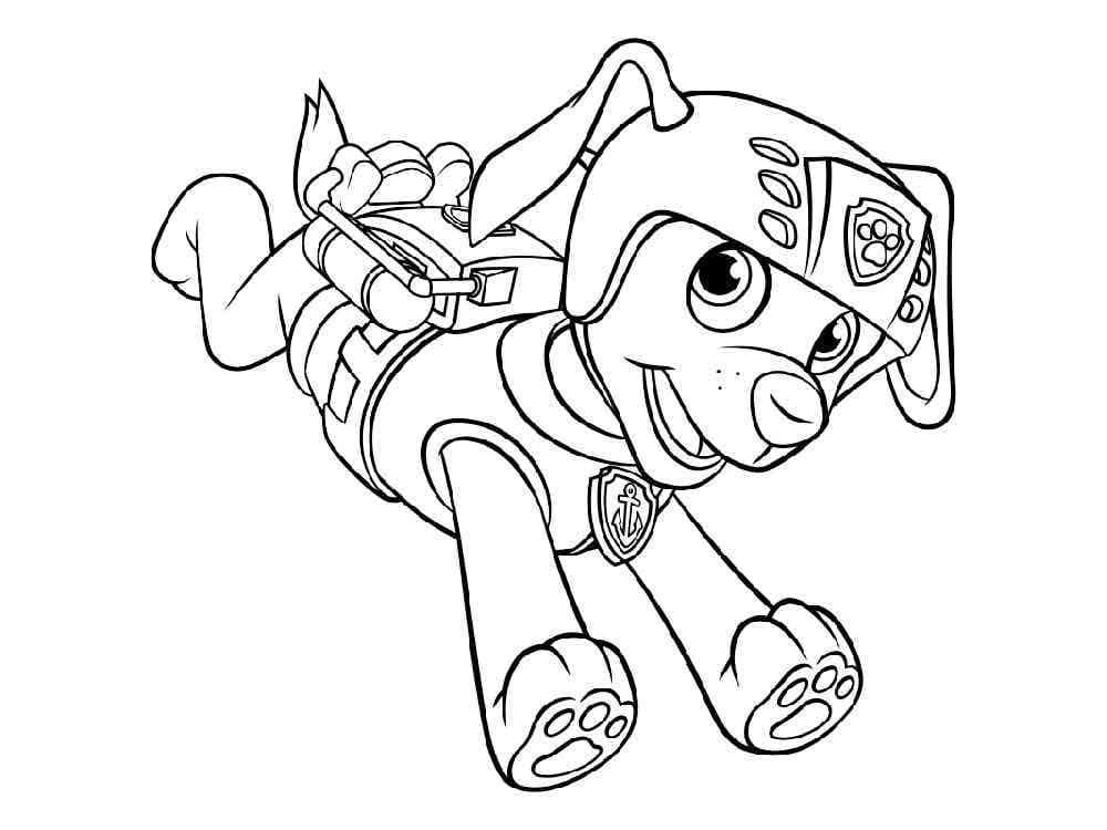 Página para colorir: Zuma PAW Patrol (Personagens de Desenhos Animados) #181695 - Páginas para Colorir Imprimíveis Gratuitamente