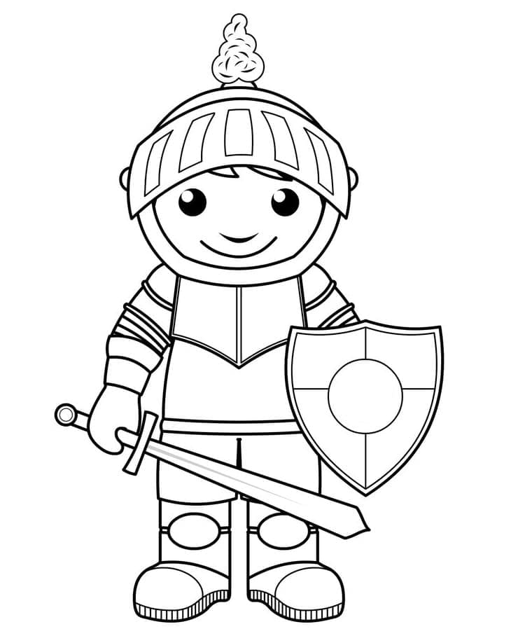 Desenho imprimível de Cavaleiro #183387 para colorir, pertence à coleção Personagens
