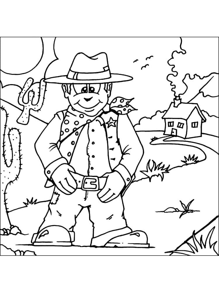 Desenho gratuito Cowboy #213507 da colecao Personagens para imprimir