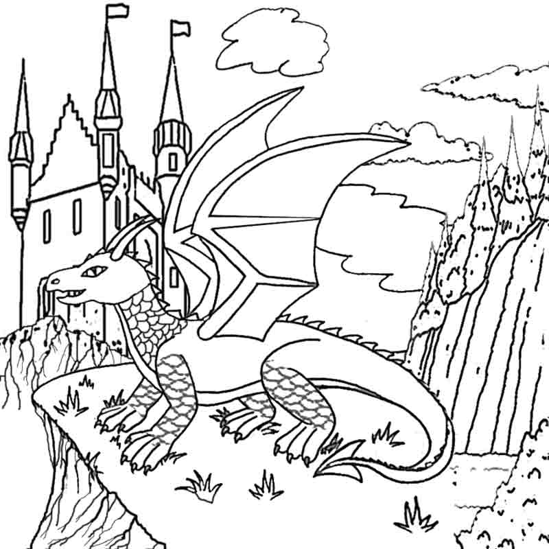 Desenho gratuito Dragão #5736 da colecao Personagens para imprimir